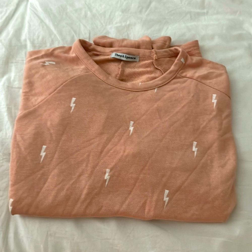 Theo & Spence Petal Pink Mini Lighting Bolt Sweatshirt